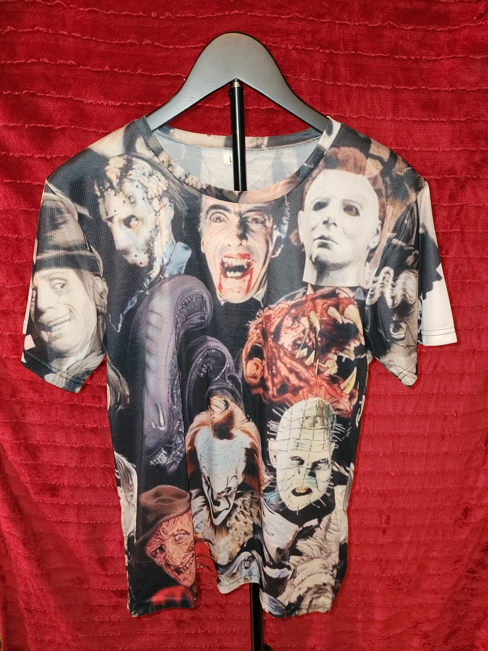 Horror Icons Graphic Unisex Shirt - Black Multi